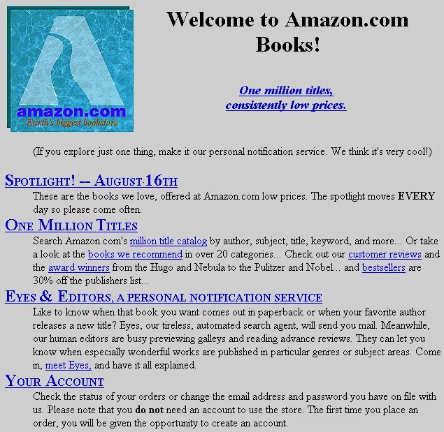 Original Amazon Website (1995)